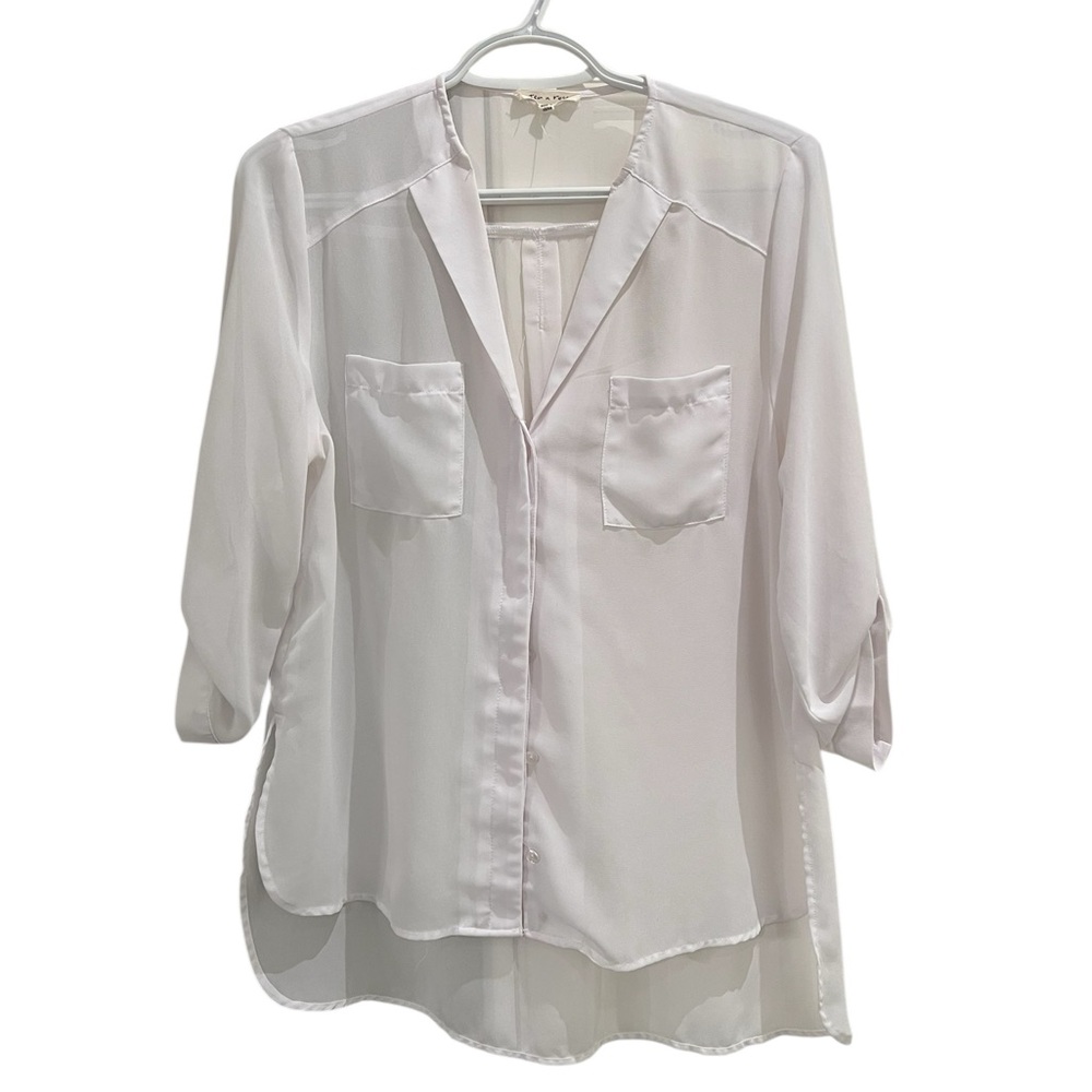 Tea n Rose White Button Down Shirt